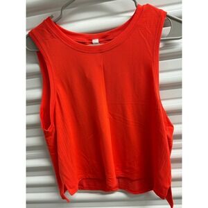 Lululemon Train to Be Tank Top Orange Sleeveless Athleisure Workout Size 8